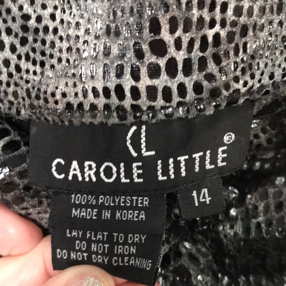 3 PIECE OUTFIT SNAKESKIN SILVER & BLACK SOFT MATERIAL SZ 14, WITH 2 BLOUSES SZ L - Picture 6 of 10